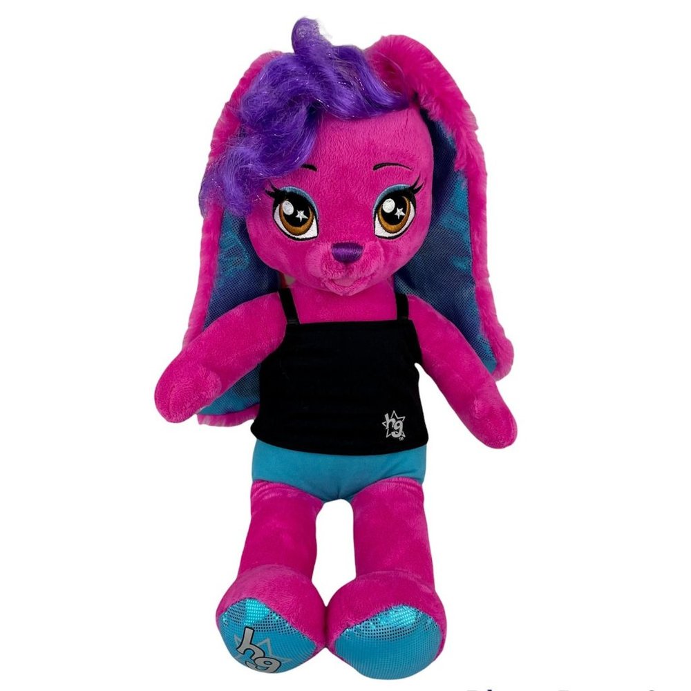 BUILD A BEAR HONEY GIRL GIRLS ROCK STAR RISA HOT PINK BUNNY‎ PLUSH DOLL Rabbit